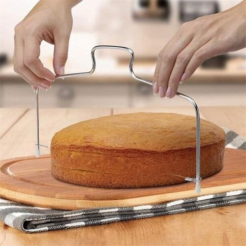 1Pc Cake Layer Stainless Adjustable Steel Cutter 2-Wire Double Line Cutting Machine Bakeware Kitchen Baking Decorating Tools