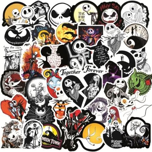 10/30/50 PCS Halloween Christmas Nightmare Pumpkin King Jack Graffiti Sticker Car Motorcycle Trolley Case Sticker Toy Wholesale