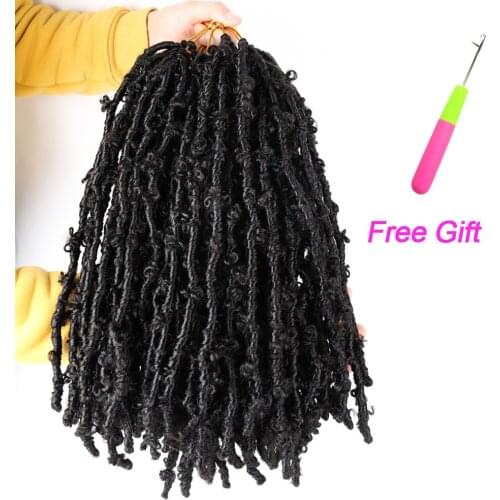 14 inch Butterfly Locs Crochet Hair Bob Butterfly Locs Distressed Locs Most Natural Pre Looped Crochet Braids Hair Extensions