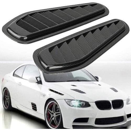Universal Car Decorative Sticker Bonnet Air Flow Intake Scoop Decorative Hood Covers Front Engine Vent Cover 2PCS