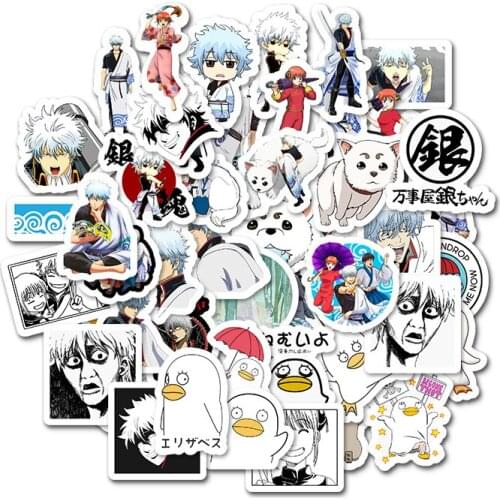 50PCS Japan Anime GINTAMA Cartoon Stickers For Suitcase Laptop Motorcycle Skateboard Luggage Children Toy Decal Sticker