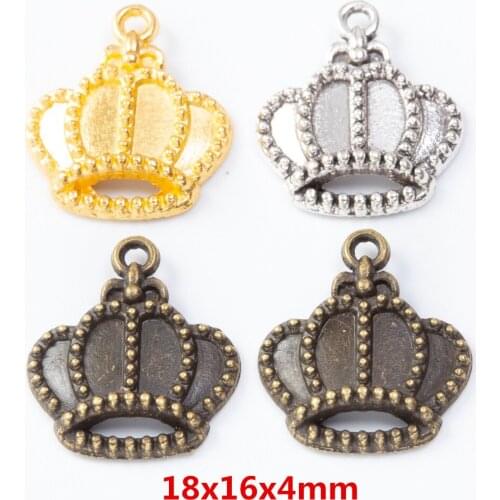 55 pieces of retro metal zinc alloy Crown pendant for DIY handmade jewelry necklace making 7647