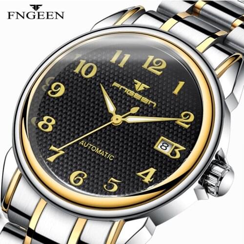 Business Men Watch Luxury Fashion Automatic Wristwatch Male Stainless Steel Strap Luminous Waterproof Calendar Watch
