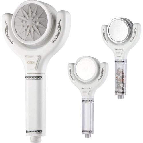 Bath Shower Handheld 360° Double Rain Shower Head Filter For Water ABS Spray Negative Ion Rotating SPA High Pressure Showerhead