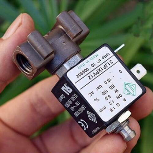 ODE 1/8" AC 110V/230V Two-position three-way Electric Brass Solenoid Valve, Coffee Machine Steam Hot Water Valve