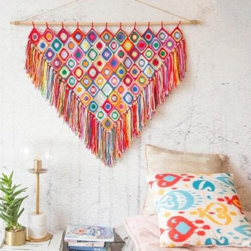 Custom Hand-knitted Handmade Wall Hanging Tapestry Yarn Crochet Bohemia Blankets Room Decoration Best Gift For Lovers Friends
