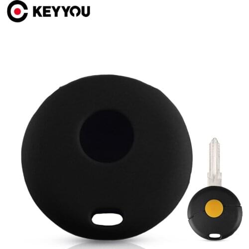 KEYYOU 10X 1 Button Silicone Car Key Case For Mercedes Benz Smart Fortwo Cabrio City Cross Remote Fob Cover