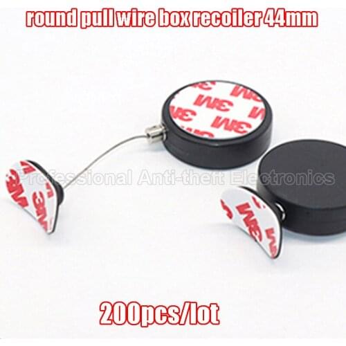 Round retractable stretched steel wire pull box recoiler anti-theft 44mm jewelry,watch and glasses,shaver 200pcs