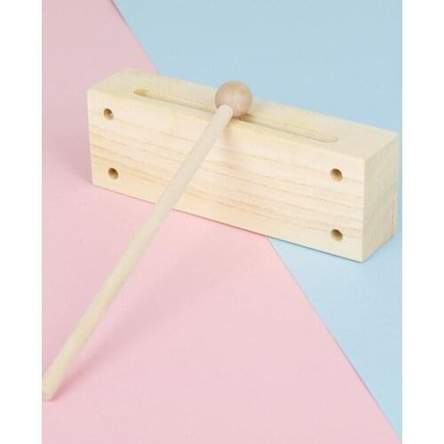 Small Square Two Tone Clapper Wooden Educational Music Equipment Dual Tone Percussion Toy Orff Musical Instruments For Kids