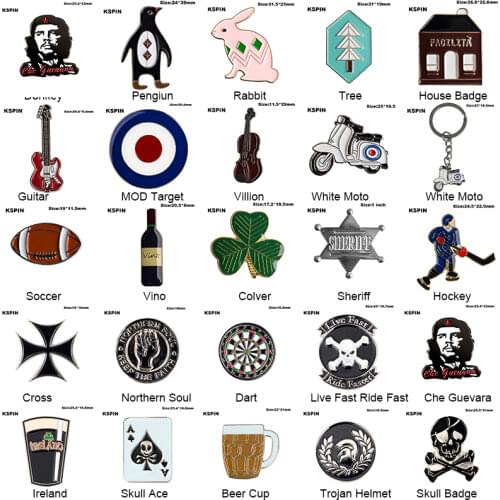 Metal Badge Smile face Green leaves The who Bee Red Heart Kiwi Bird Dove White Daisy Maple Leafs Daffodil Road Runner Elephant