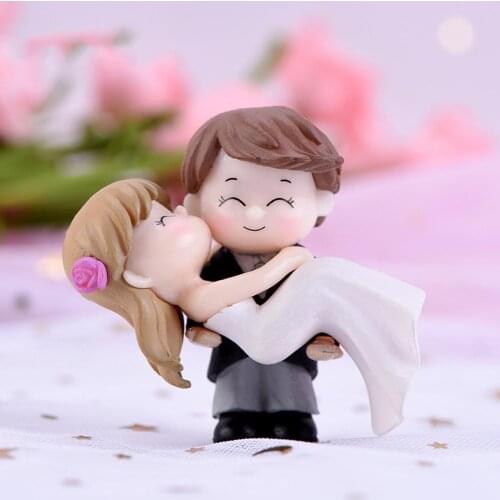 Sweet Couple Bride Groom Model Miniature Landscape Wedding Decorative Ornament