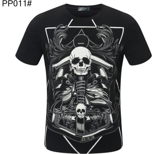 PP Skull Hip Hop Plein Skull Short Sleeve T-shirt Men Fashion 3D Printing Skull Head Shirt T-shirt Mens Gothic Sweatshirt