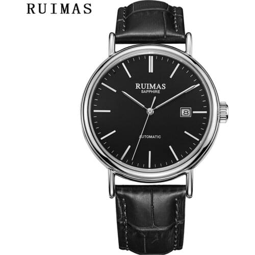 Reloj Hombre Men Automatic Luxury Sapphire Crystal Classic Watch Mechanical Male Simple RUIMAS Mens Business Wrist Watches Clock