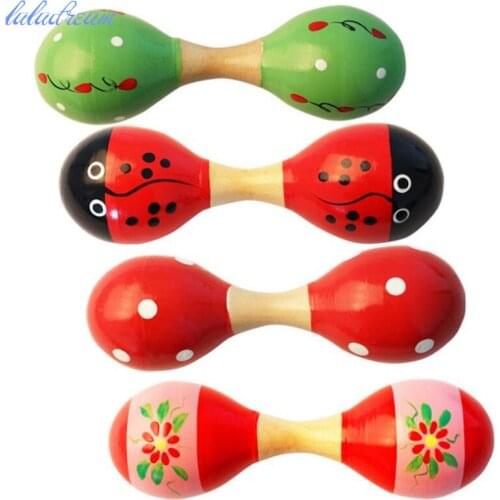 Musical instruments Mini Wooden Ball Children Toys Percussion Musical Instruments Sand Hammer Levert Baby Rattles Toy