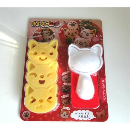 Egg Rice Sushi Mold set Onigiri Rice Mold Kitchen DIY Sushi Making Tools Accessories 3D cat Form Sushi Set Kitchen Accessories