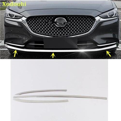 For Mazda 6 Mazda6 Atenza 2019 2020 2021 Car Cover Engine Stainless Steel Trims Front Bottom Grid Grill Grille Hoods Edge 3pcs