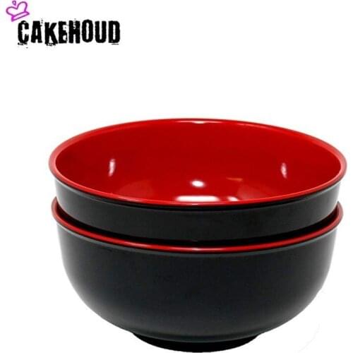 CAKEHOUD New Kitchen 6 Pieces Of Anti-fall Japanese Soup Bowl Salad Rice Bowl Melamine Imitation Porcelain Two-color Tableware