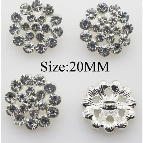 NEW 10pcs 20mm Shank sewing alloy rhinestone button Handmade DIY flower Center Decorative accessories
