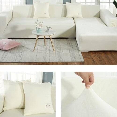 New Solid color Thicken Plush Sofa Covers Full Cover Slipcover Polyester Stretch Sofa Towel Cushion Autumn Winter 1/2/3/4-seater