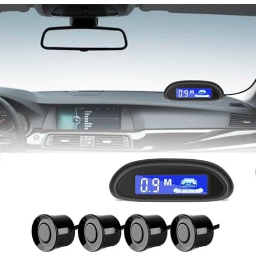 Novel-Car Parking-Radar Monitor Detector System Parktronic LCD Parking Sensor with 4 Sensors Reverse Backup Backlight Display