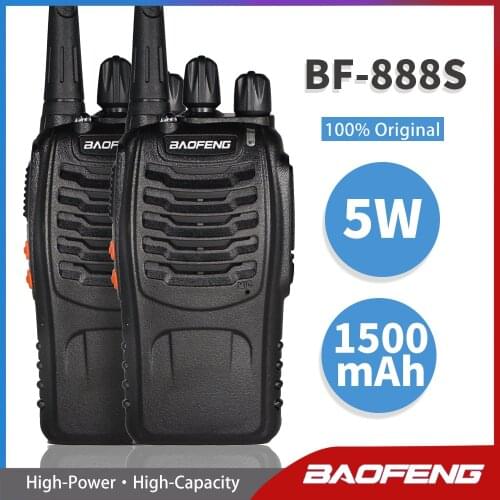 2pcs Baofeng 6km Walkie Talkie BF888S Portable Ham Radio BF 888S Two Way Radio FM Transceiver 5W UHF Handheld CB Radio Intercom