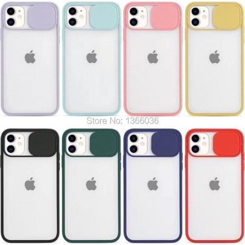 100Pcs Slide Camera Lens Protection Shockproof Phone Case For iPhone SE 2020 11 Pro Max XS X XR MAX 6 7 8 Plus Clear Matte Cover