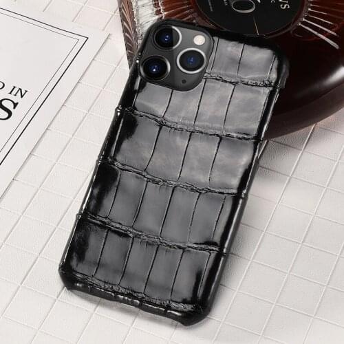 LANGSIDI Luxury Crocodile Leather case For iphone 12 pro max 12mini xs max x 8 plus genuine leather covers for iphone 11 pro max