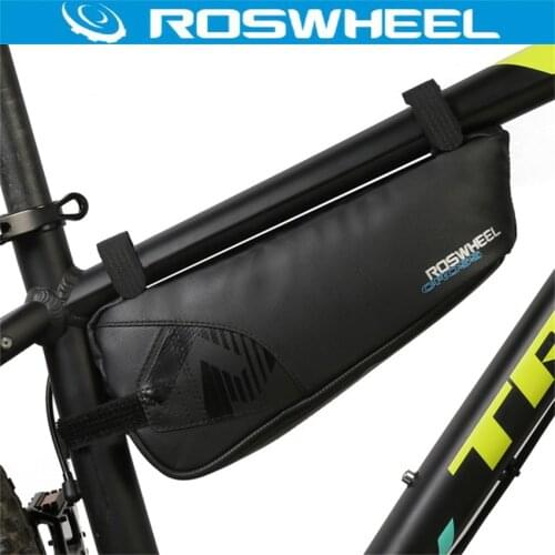 ROSWHEEL Front Bicycle Bags Cycling Triangle Saddle Frame Upper Tube MTB Bike Bag Full Waterproof Accessories CROSS SERIES 1.1L
