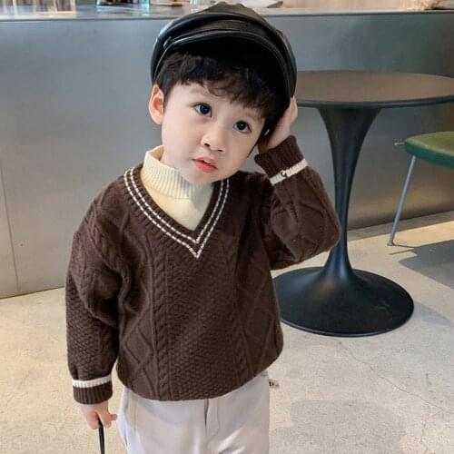 Baby boys' sweaters, autumn and winter, childrens fake two pieces of baby autumn clothes, childrens winter clothes, fashion