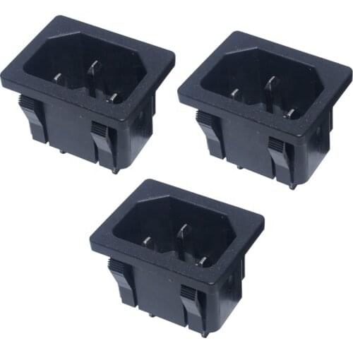 3pcs Panel Power Inlet Socket 250VAC 15A AC Connector Plug Industrial socket Plug IEC320 C14 3Pin