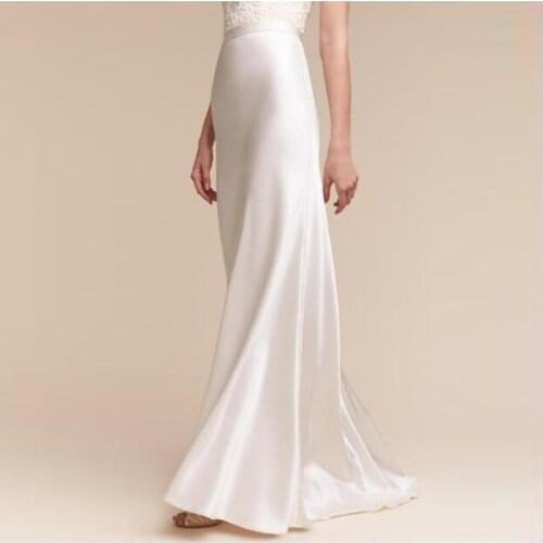 Formal Style White Mermaid Womens Skirts For Wedding Custom Made Zipper Waistline Long Party Skirts Full Maxi Skirts Women