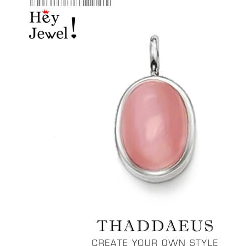 Pendants Pink Oval Opal Stone,2019 Winter New Fashion Jewelry Europe Bijoux 925 Sterling Silver Accessories Gift For Woman