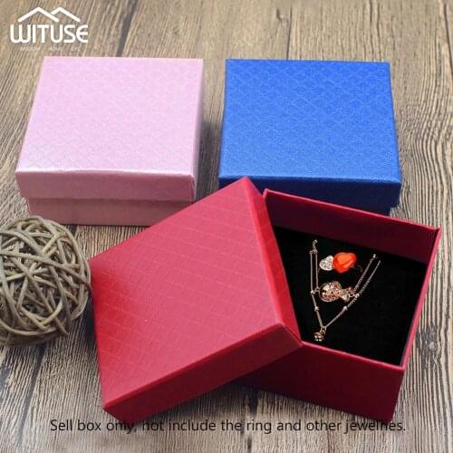 1pc Packaging Gift Boxes&Bags 7.5x7.5x3.5cm/8x5x2.5cm Cardboard Paper Storage Box Earring Jewelry Wedding Organizer Rings Party