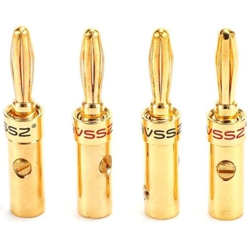 1Pcs pure copper gold-plated banana plug terminal speaker cable terminal audio solder-free power amplifier binding post fever