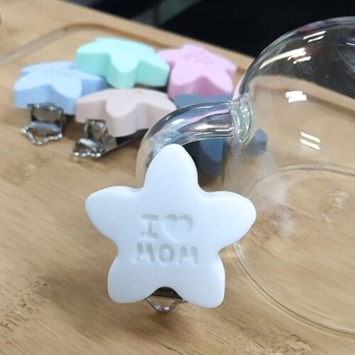 1Pc Star Shape Silicone Safe Baby Pacifier Clip Soother Anti Fall Cute Colourful Clips Newborn Infant Feed For Kids