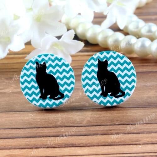16mm Cat Round High Quality Photo Wood Laser Cut Cabochon to make Rings, Earrings, Bobby pin,Necklaces, Bracelets