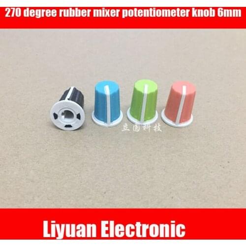 28pcs 270 degree rubber mixer potentiometer CD EQ equalizer knob cap 6mm knob cap disc player dimming table