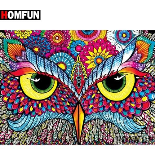 HOMFUN Full Square/Round Drill 5D DIY Diamond Painting "Cartoon owl" Embroidery Cross Stitch 5D Home Decor A00897