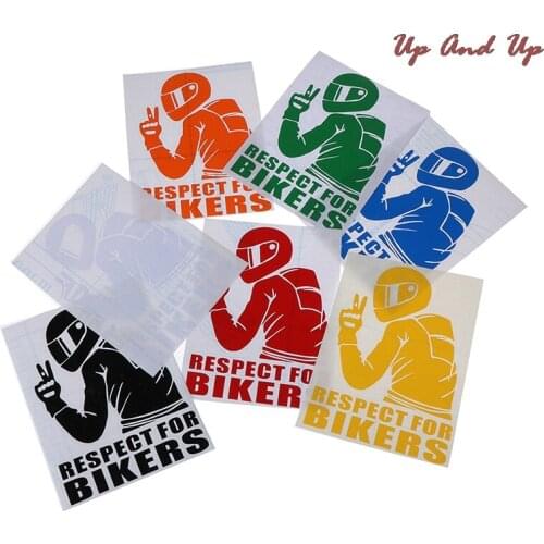 Auto Stickers Motorfiets Auto Styling Decoratie Respect voor Fietsers Sticker op Auto Vinyl Grappige 3D Stickers