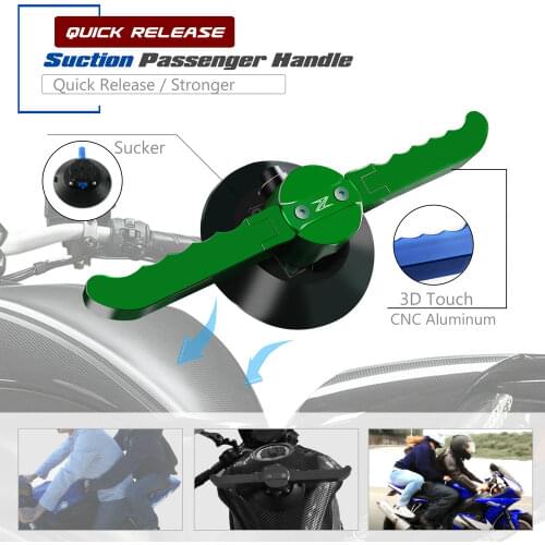 Quick Release Vacuum Hand Pump Suction Cup Passenger Handgrips Tank Grab Bar Handle Armrest for KAWASAKI Z750 Z800 Z900