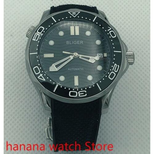 BLIGER2021 New Luxury Automatic Mens Watch Luminous Sapphire Glass Rotating Bezel MIYOTA MINGZHU 2813 Movement Steel Strap