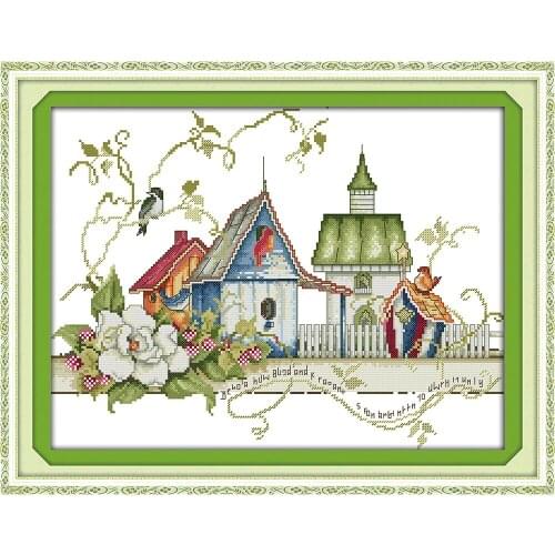 Everlasting Love The birds Home Chinese Cross Stitch Kits Ecological Cotton Stamped 11CT 14CT DIY New Year Decorations For Home