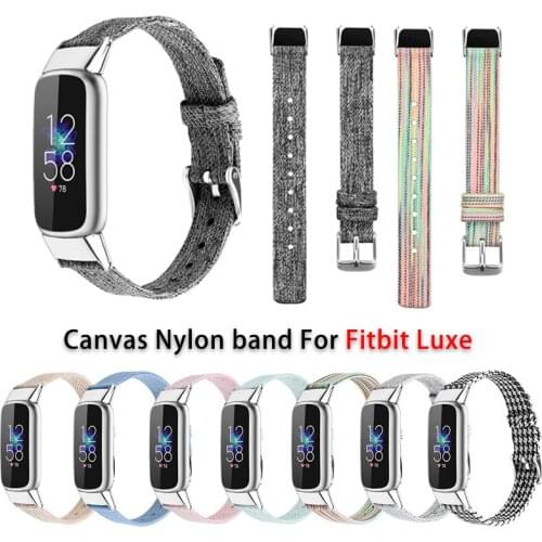 Canvas Nylon Band For Fitbit Luxe Strap Smart Watch Accessories Women Men Wrist Sports Watchband For Fitbit Luxe Bracelet correa