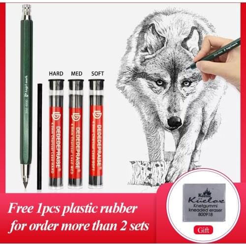 4mm Mechanical Pencil Sketch Drawing Art Pencil Automatic Charcoal Pencils For Students Kids Gift Stationery Supplies TR-4000