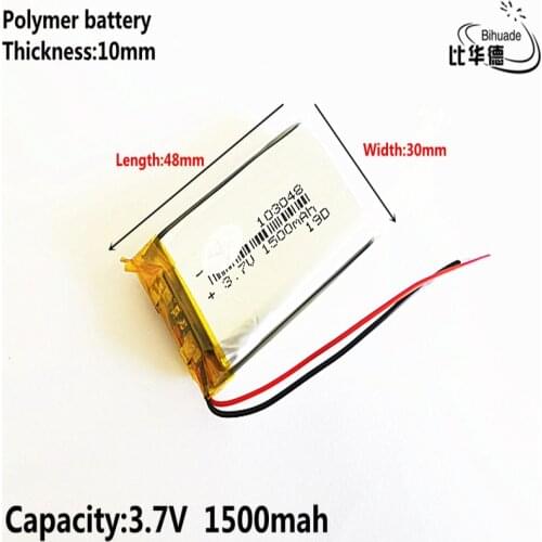 Liter energy battery Good Qulity 3.7V,1500mAH 103048 Polymer lithium ion / Li-ion battery for tablet pc BANK,GPS,mp3,mp4
