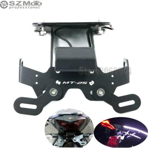 Motorcycle Tail Tidy Fender Eliminator Registration License Plate Holder frame LED Light For YAMAHA MT25 MT-25 2015-2018 2017