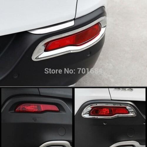 New Pair 2 Pieces ABS Rear Fog Lamp Light Foglight Foglamp Cover Molding Trim Set For Jeep Cherokee 2013 2014 2015 2016 [QPA391]