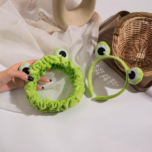 New Funny Frog Makeup Headband Wide-brimmed Elastic Hairbands Cute Baby Girl Hair Bands Women Hair Accessories Girls Hairband