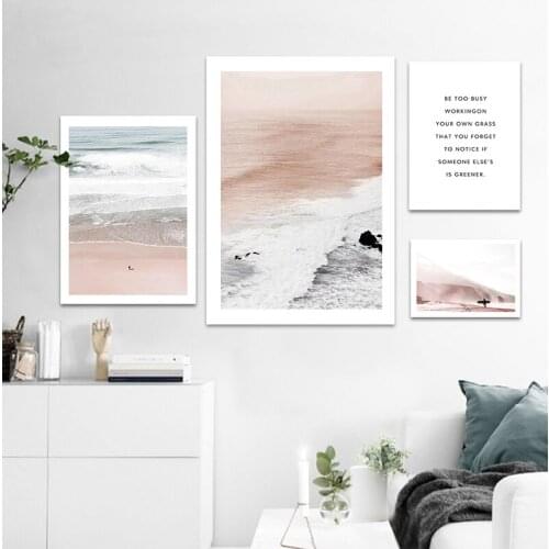 Ocean Waves Landscape Canvas Painting Sunset Sea Beach Poster Print Nordic Wall Art Decoration Picture Artwork Home Decor