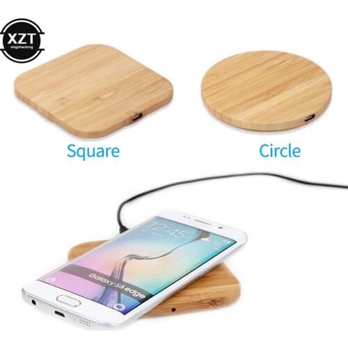 Portable 5W Qi Wireless Charger Slim Wood Pad for Apple iPhone XS Plus SmartPhone 5V 2A Charging Pad for Samsung Galaxy S7 S9